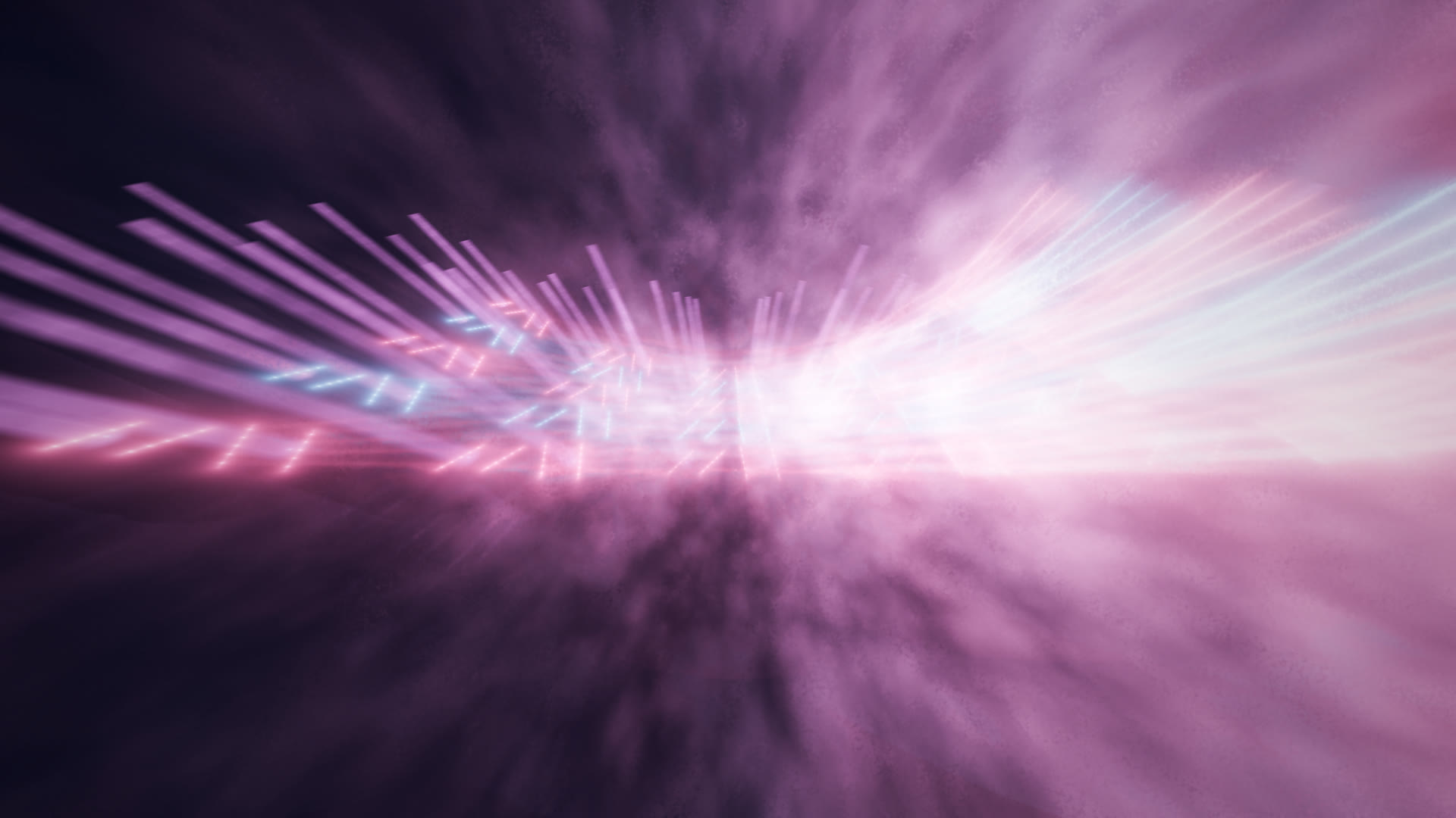 Telaray rendering a dome of rainbow light beams bursting through haze